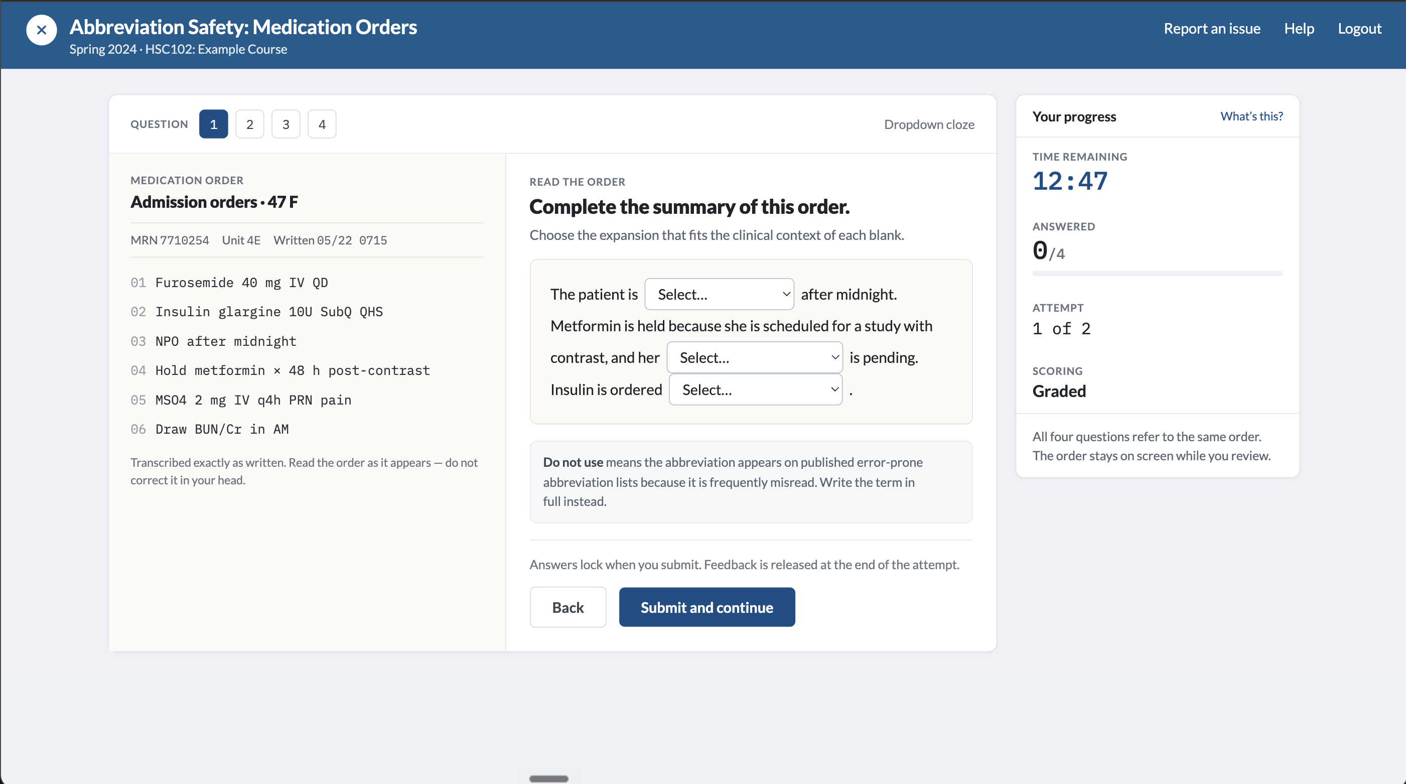Applied practice screenshot